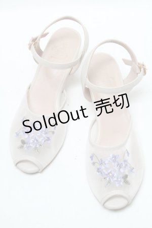 画像: an another angelus / スミレ刺繍メッシュサンダル  アイボリー S-25-04-18-004-CA-SH-HR-ZS