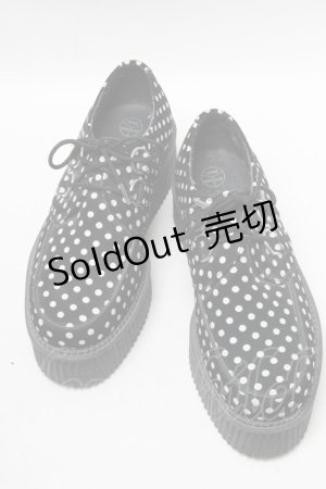 画像: TUK / SH/ドット柄ラバーソ-ル UK5 黒ｘ白 S-25-04-18-007-PU-SH-AS-ZS