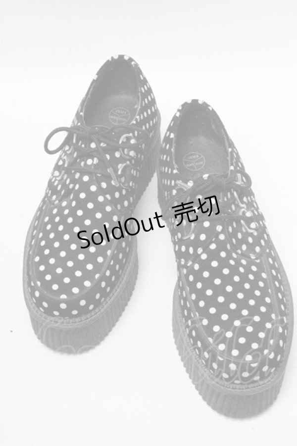 画像1: TUK / SH/ドット柄ラバーソ-ル UK5 黒ｘ白 S-25-04-18-007-PU-SH-AS-ZS (1)