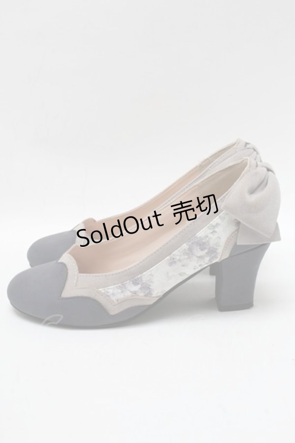 画像2: axes femme / 切替リボンヒールパンプス  紺ｘオフ S-25-04-18-001-AX-SH-HR-ZS (2)