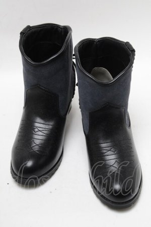 画像: axes femme / バックリボンウエスタンブーツ M 黒 S-25-04-18-010-AX-SH-AS-ZT335