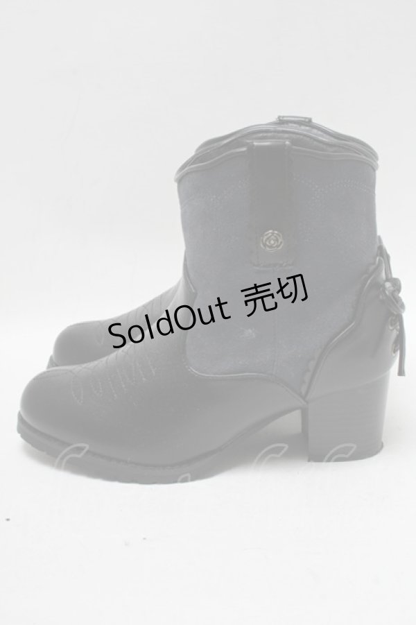 画像2: axes femme / バックリボンウエスタンブーツ M 黒 S-25-04-18-010-AX-SH-AS-ZT335 (2)