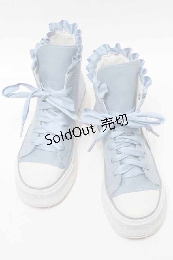 画像1: axes femme kawaii / ベア刺繍スニーカー  サックス S-25-04-18-018-AX-SH-HR-ZS (1)