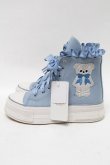 画像2: axes femme kawaii / ベア刺繍スニーカー  サックス S-25-04-18-018-AX-SH-HR-ZS (2)