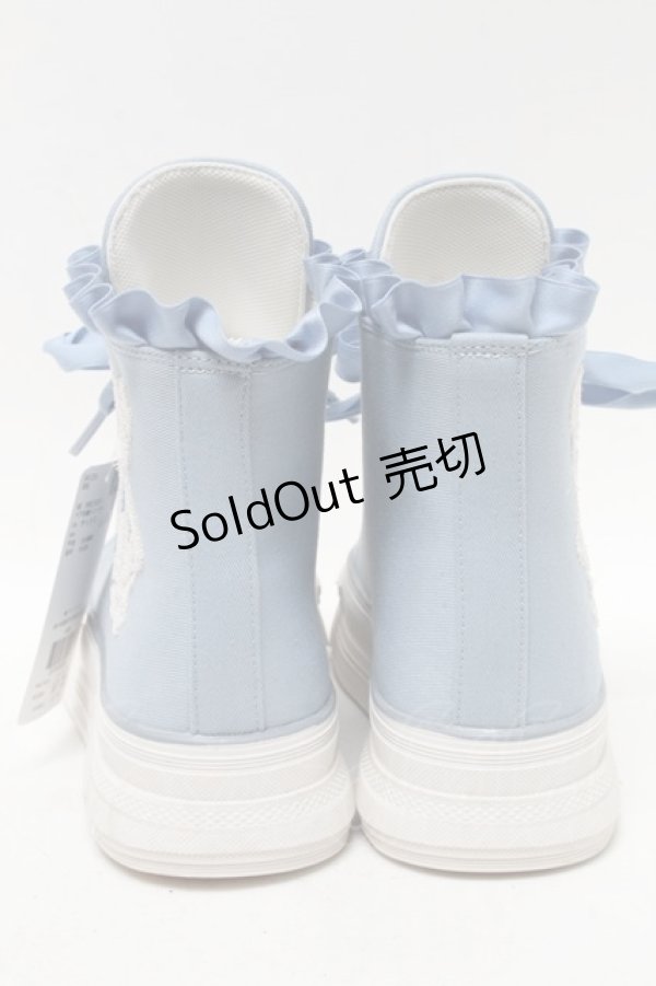 画像3: axes femme kawaii / ベア刺繍スニーカー  サックス S-25-04-18-018-AX-SH-HR-ZS (3)