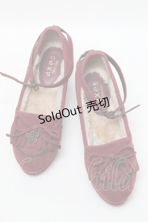 画像1: axes femme / SHローファーヒールシューズ M 赤 S-25-04-18-025-AX-SH-ET-ZT088 (1)