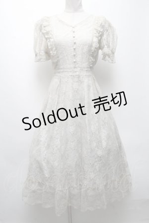 画像: evelyn / レース半袖ロングワンピース  ベージュ S-25-04-19-050-LO-OP-HR-ZS