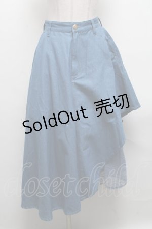 画像: axes femme POETIQUE / デニム×レースアシメスカート  ブルー S-25-04-19-055-AX-SK-HR-ZS