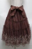 画像1: axes femme / ローズ刺繍チュールスカート  ブラウン S-25-04-19-061-AX-SK-HR-ZS (1)