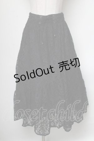 画像: axes femme / 総レーススカート  黒 S-25-04-19-063-AX-SK-HR-ZS
