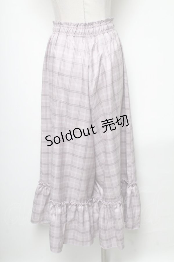画像2: axes femme POETIQUE / 裾フリルチェックパンツ  ラベンダー S-25-04-19-073-AX-PA-HR-ZS (2)
