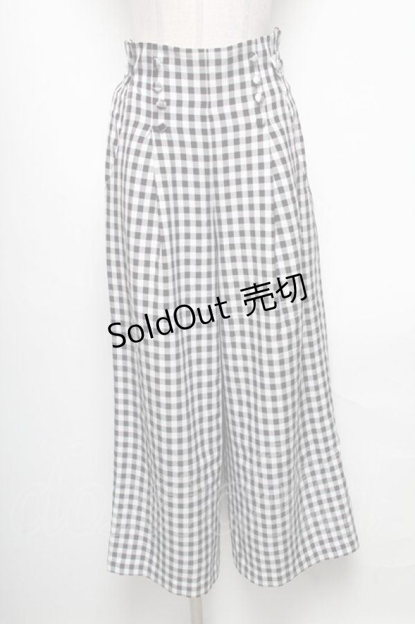 画像1: axes femme POETIQUE / ギンガムチェックパンツ  黒ｘ白 S-25-04-19-076-AX-PA-HR-ZS (1)