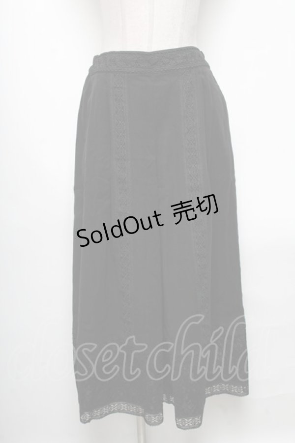 画像1: axes femme / レースラインフレアパンツ  黒 S-25-04-19-078-AX-PA-HR-ZS (1)