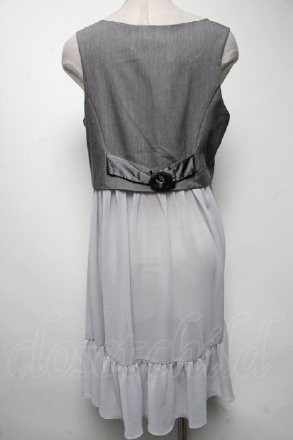 画像2: axes femme POETIQUE / ロング丈シフォンベスト  グレー S-25-04-19-001-AX-TO-HR-ZT498 (2)