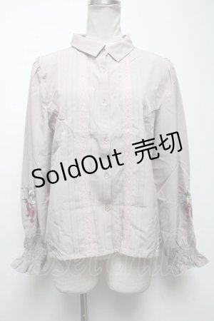 画像: axes femme / ベリー刺繍ブラウス  モカ S-25-04-19-019-AX-BL-HR-ZS