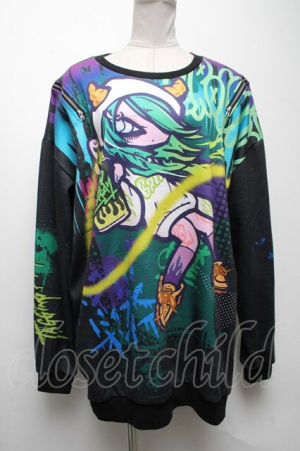 画像1: HYPER CORE / T-368 TAGGING MY SOULグラフィックTシャツ  黒 S-25-04-19-030-PU-TO-AS-ZS (1)