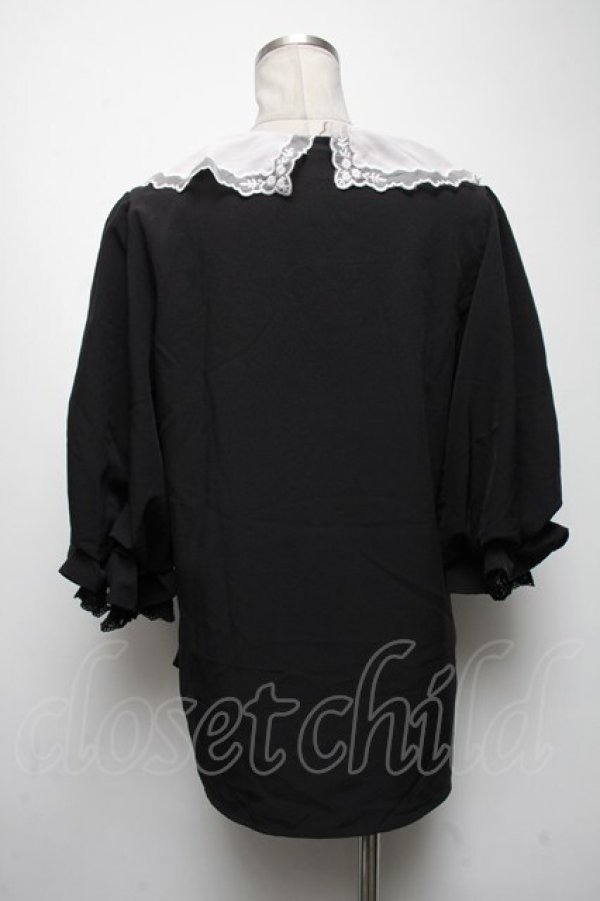 画像2: axes femme POETIQUE / レース襟ブラウス  黒 S-25-04-19-032-AX-BL-HR-ZS (2)