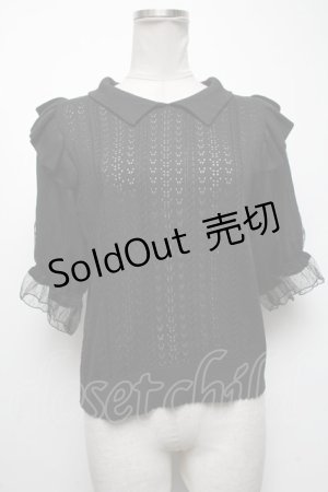 画像: axes femme POETIQUE / 透かし編みサマーニットプルオーバー  黒 S-25-04-19-034-AX-TO-HR-ZS