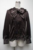 画像1: axes femme / 刺繍ボータイレースブラウス  茶 S-25-04-19-035-AX-BL-HR-ZS (1)