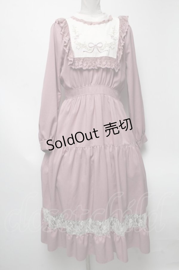 画像1: axes femme POETIQUE / ブロッキングブーケ刺繍ワンピース  ピンク S-25-04-19-038-AX-OP-HR-ZS (1)
