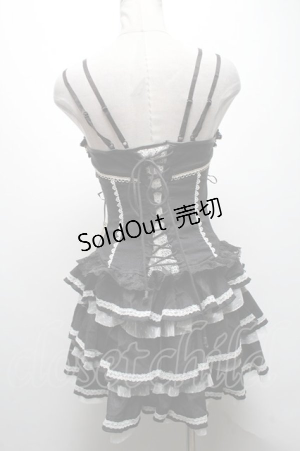 画像2: OZZ ANGELO / 薔薇刺繍コルセットジャンパースカート  グレー S-25-04-19-046-OO-OP-AS-ZS (2)