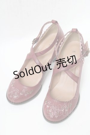 画像: axes femme / ローズ刺繍パンプス M ワイン S-25-04-23-005-AX-SH-AS-ZS