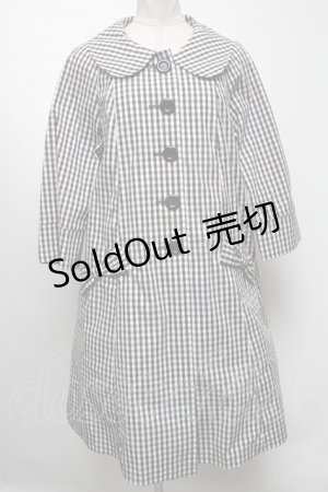 画像: 【SALE】Emily Temple cute / ギンガムリボンポケットコート  黒ｘ白 S-25-04-23-065-ET-CO-AS-ZT089