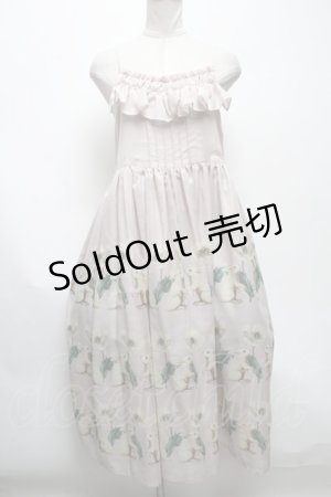 画像: Perla nell' ostrica / うさぎポピー無地キャミワンピース  ピンク S-25-04-23-067-EL-OP-HR-ZS