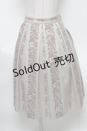 画像: an another angelus / ゴブランフラワープリントタックスカート  ベージュ S-25-04-23-079-CA-SK-AS-ZS