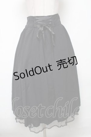 画像: axes femme POETIQUE / バックフリルレースアップスカート  黒 S-25-04-23-085-AX-SK-HR-ZS
