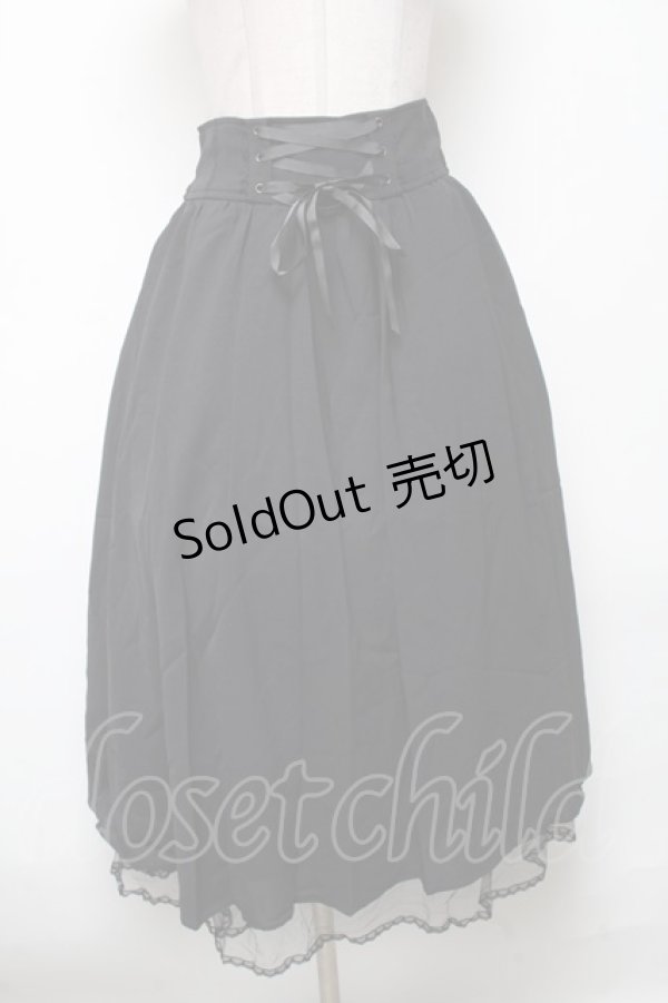 画像1: axes femme POETIQUE / バックフリルレースアップスカート  黒 S-25-04-23-085-AX-SK-HR-ZS (1)