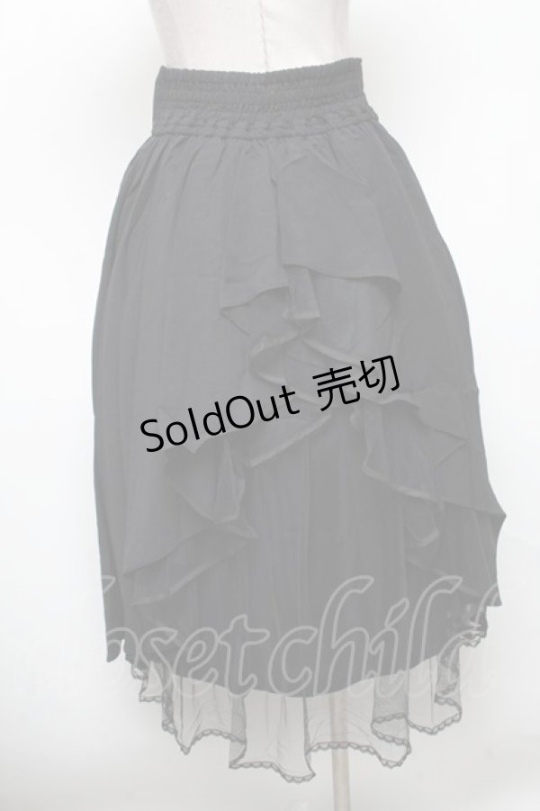 画像2: axes femme POETIQUE / バックフリルレースアップスカート  黒 S-25-04-23-085-AX-SK-HR-ZS (2)