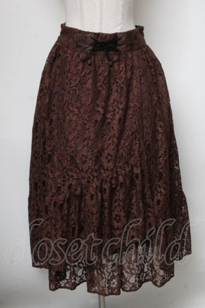 画像: axes femme / 総レーススカート  ブラウン S-25-04-23-086-AX-SK-AS-ZS