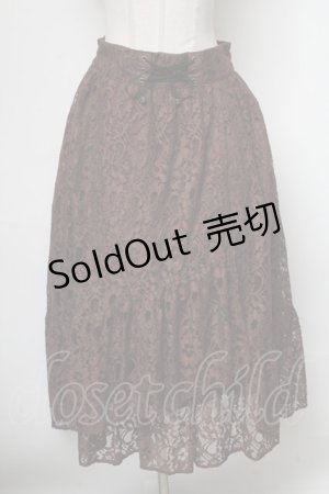 画像: axes femme / 総レーススカート  ブラウン S-25-04-23-086-AX-SK-AS-ZS