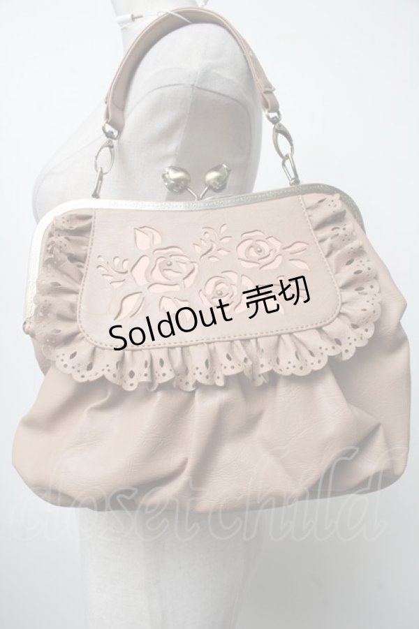 画像1: axes femme / ローズがま口バッグ  ベージュ S-25-04-23-017-AX-BG-AS-ZS (1)