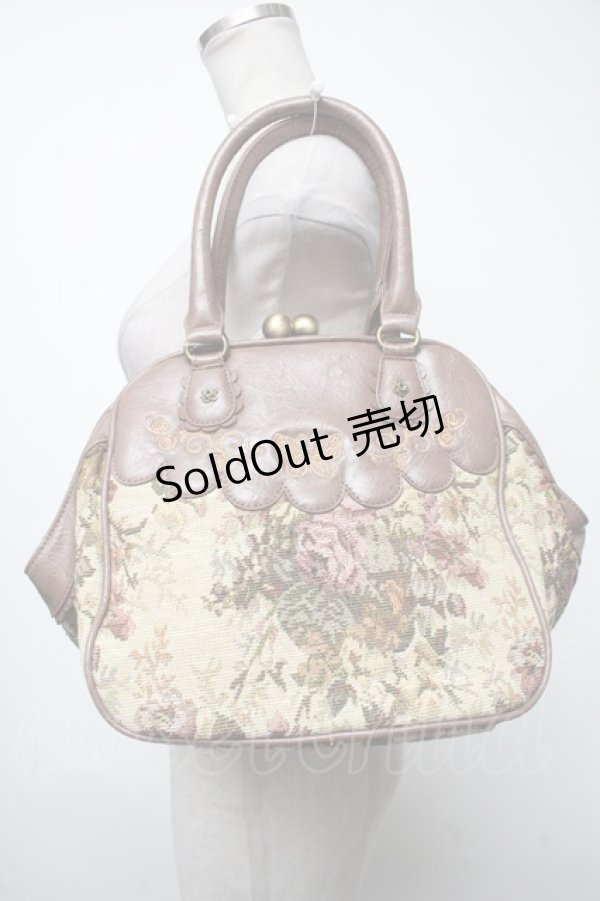 画像1: axes femme / ゴブランがま口バッグ  ブラウン S-25-04-23-018-AX-BG-AS-ZS (1)