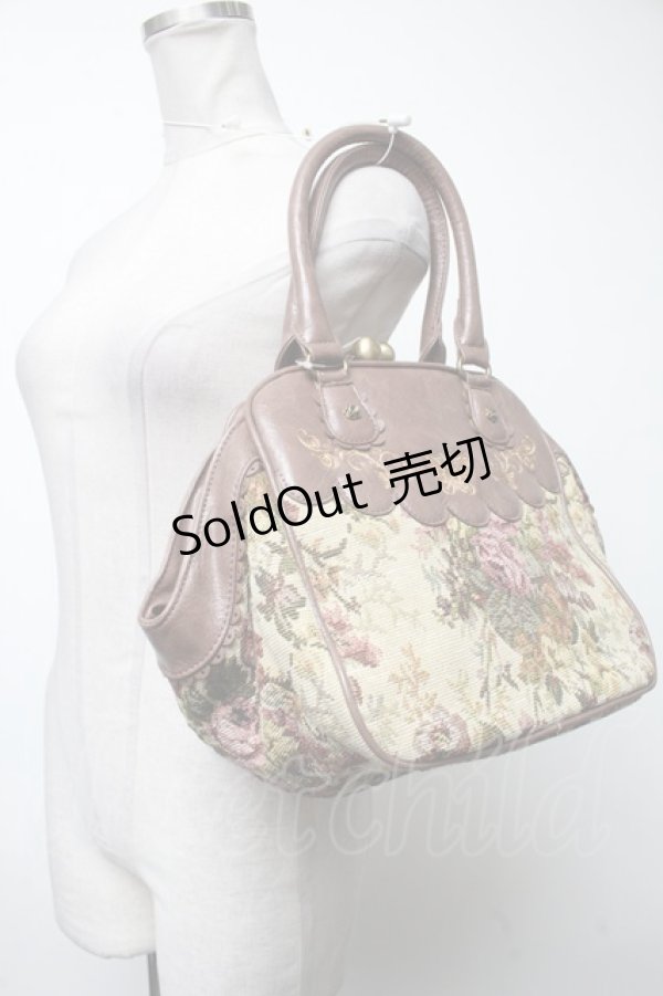 画像2: axes femme / ゴブランがま口バッグ  ブラウン S-25-04-23-018-AX-BG-AS-ZS (2)
