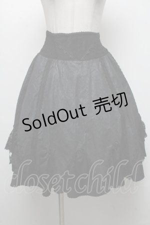 画像: Ozz oneste / 裾プリーツラメスカート  黒 S-25-04-25-051-OO-SK-HR-ZS