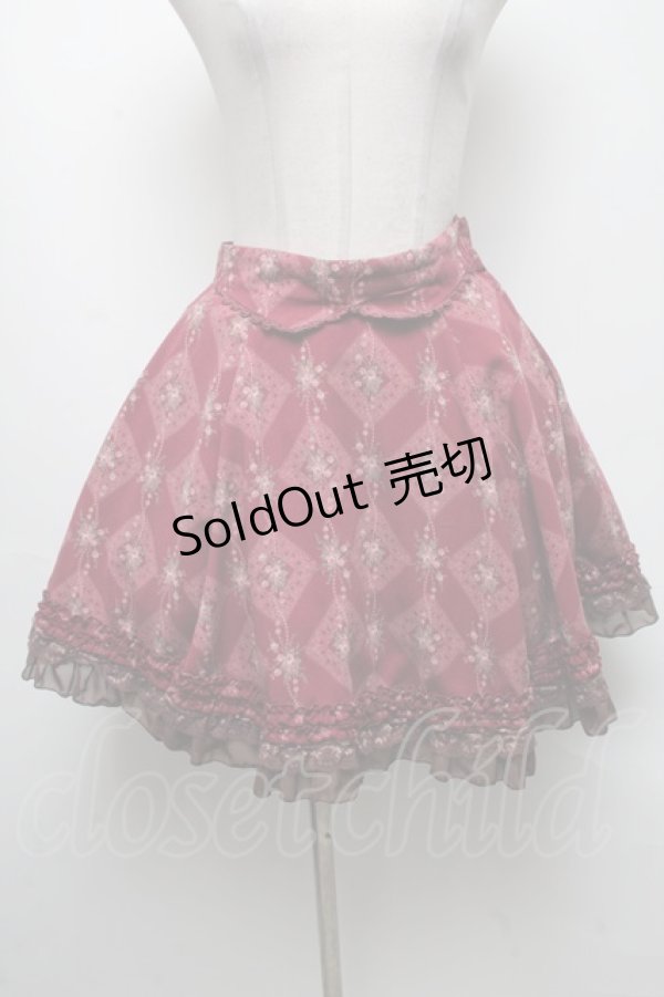 画像1: axes femme / 薔薇プリントスカート  ワイン S-25-04-25-060-AX-SK-HR-ZS (1)