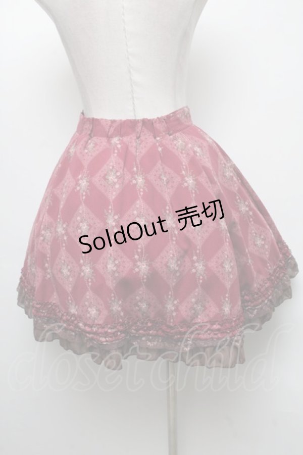 画像2: axes femme / 薔薇プリントスカート  ワイン S-25-04-25-060-AX-SK-HR-ZS (2)