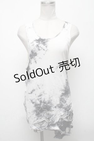 画像: CIVARIZE / オパールダメージロングタンクトップ 44 白ｘ黒 S-25-04-25-006-GO-TO-AS-ZS