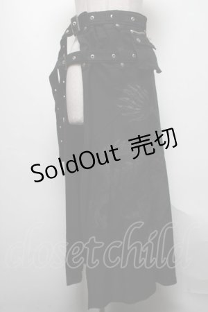 画像: Ozz On / 龍プリントレイヤードベルトスカート  黒 S-25-04-25-069-OO-SK-HR-ZS