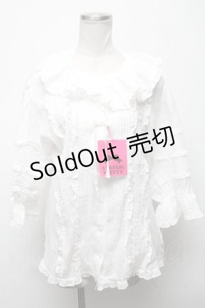 画像: Angelic Pretty / ふわふわピンタックブラウス  白 S-25-04-25-007-AP-BL-AS-ZS