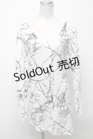 画像: CIVARIZE / Destruction アシンメトリー変形カットソー 44 白ｘ黒 S-25-04-25-008-GO-TO-AS-ZS