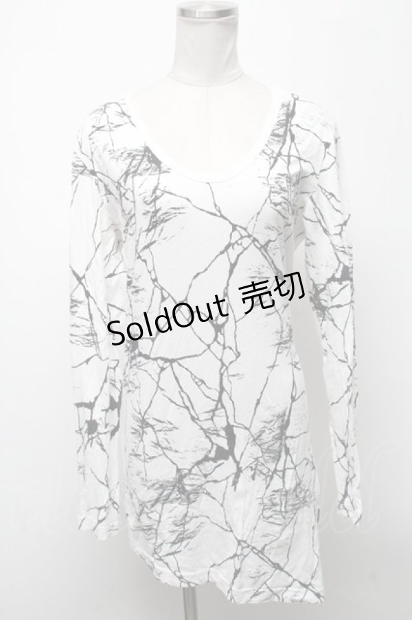 画像1: CIVARIZE / Destruction アシンメトリー変形カットソー 44 白ｘ黒 S-25-04-25-008-GO-TO-AS-ZS (1)