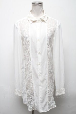 画像: CIVARIZE / レース切り替えシフォンシャツ  白 S-25-04-25-009-GO-BL-AS-ZS