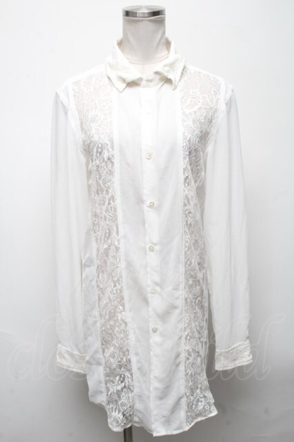 画像1: CIVARIZE / レース切り替えシフォンシャツ  白 S-25-04-25-009-GO-BL-AS-ZS (1)