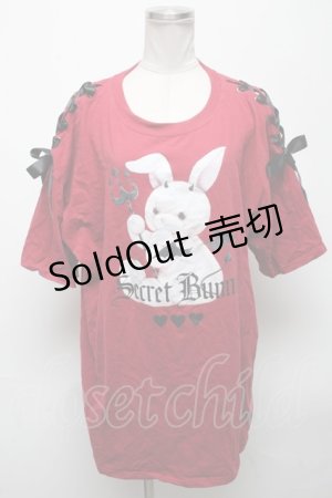 画像: Secret Honey / デビルバニービッグTシャツ  ワイン S-25-04-25-016-CA-OP-AS-ZS