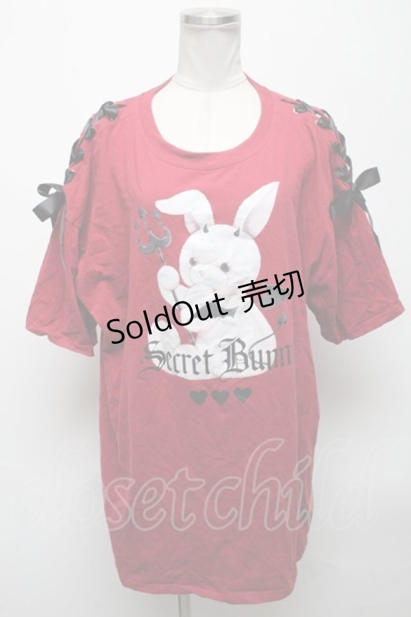 画像1: Secret Honey / デビルバニービッグTシャツ  ワイン S-25-04-25-016-CA-OP-AS-ZS (1)