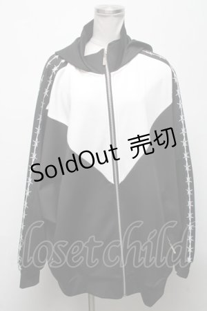 画像: CIVARIZE / 切り替えポンチョパーカー  黒ｘ白 S-25-04-25-017-GO-TO-AS-ZS